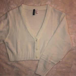 New cropped white cardigan